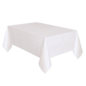 Beyaz Plastik Masa Örtüsü 137x183 cm