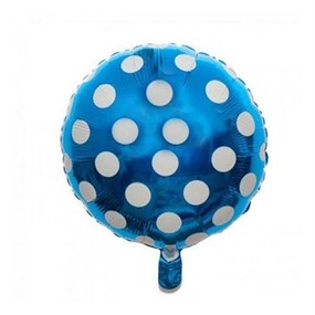 Beyaz Puantiyeli Mavi Folyo Balon - Bağış Ürünü