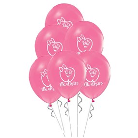 Diş Buğdayı Pembe Baskılı Balon - 5 Adet