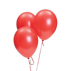 Kırmızı Metalik Baskısız Lateks Balon - 10 Adet