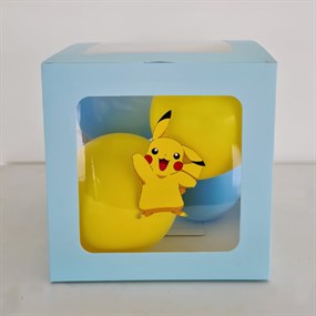Pikachu Temalı Şeffaf Mavi Kutu Seti 25 cm