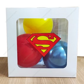 Superman Temalı Şeffaf Kutu Seti 25 cm