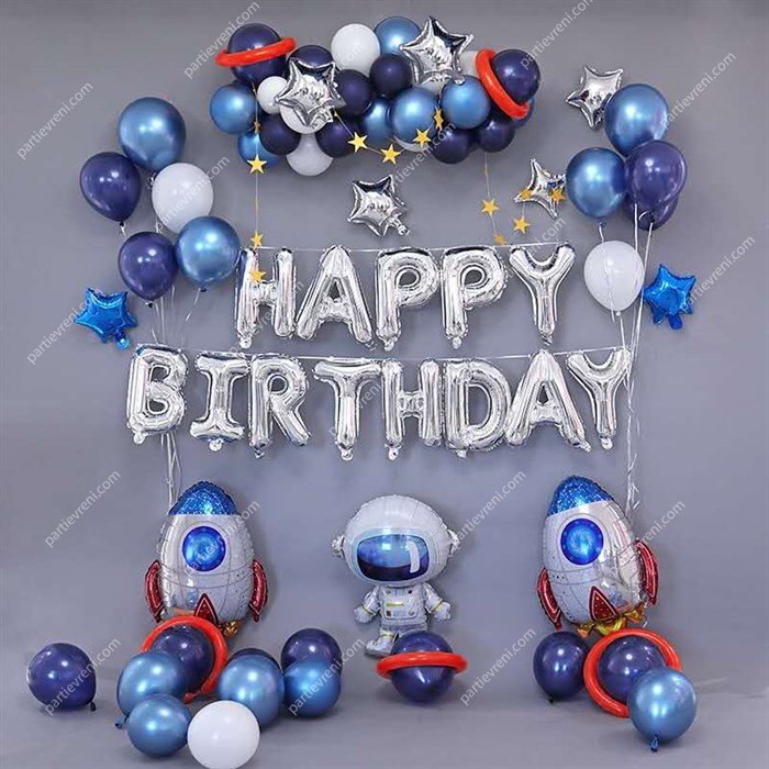 Uzay Temalı Doğum Günü Balon Seti 73 parça
