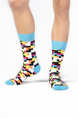 Blok Desenli Çorap