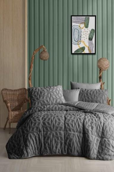 Elart Comfort Soft Çi̇ft Ki̇şi̇li̇k Uyku Seti Antrasi̇t 3ParçaÇift Kişilik Uyku Seti