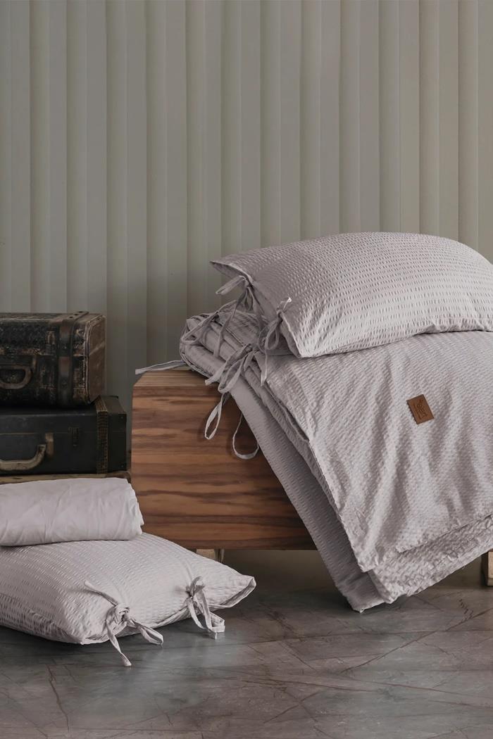 Elart Fitted Nevresim takımı çift kişilik ranfors Cool Ekru