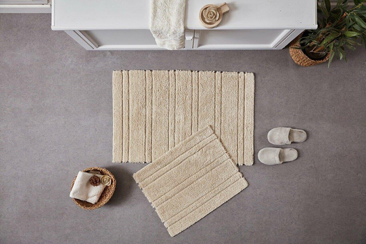 Doqu Home Pera Banyo Paspası VizonBanyo Halısı