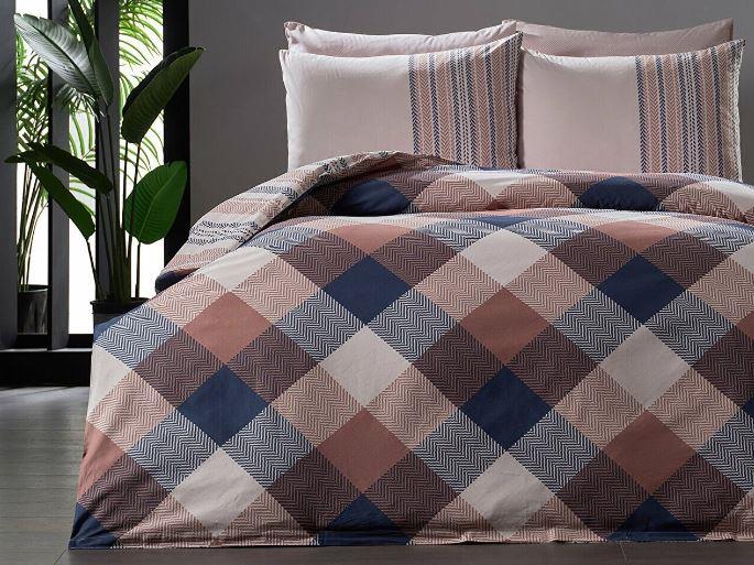 Doqu Home Kreo Nevresim Takımı Çift Kişilik Kahverengi