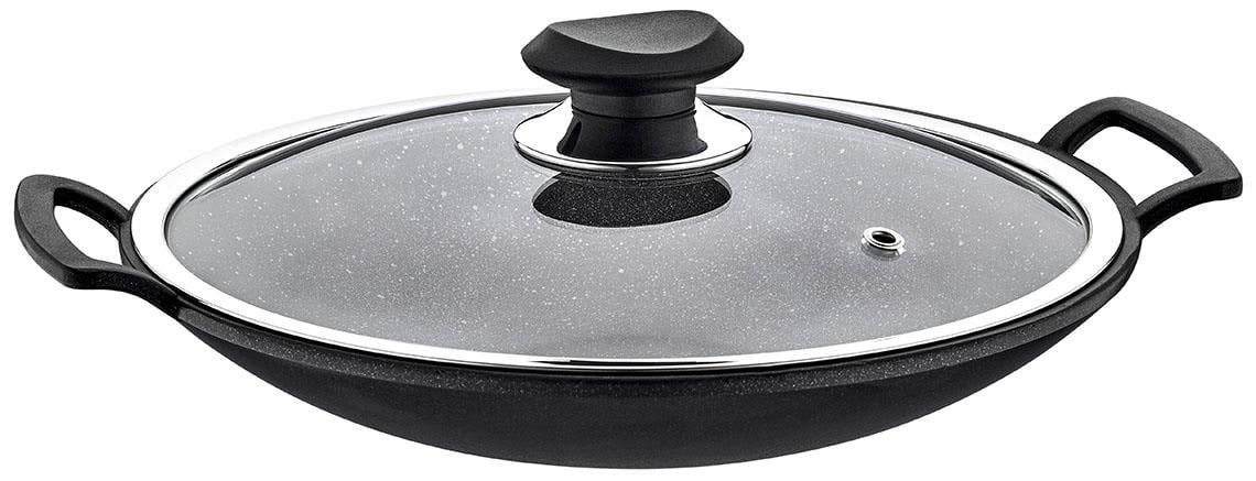 Oms 3228 Grani̇t Sac Kavurma Tavası Cam Kapaklı