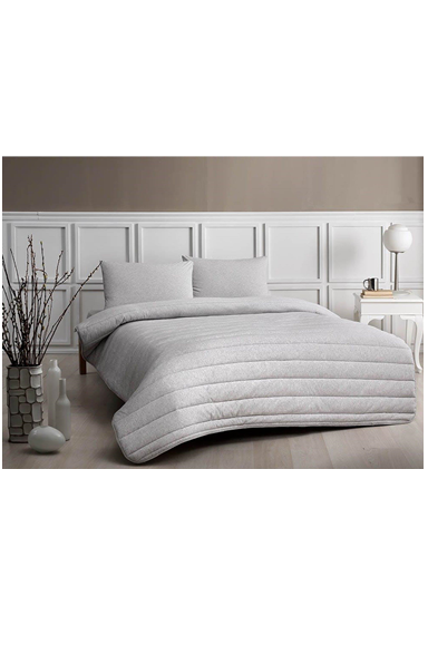 Taç Jersey Tek Ki̇şilik Yorgan Seti Gri̇