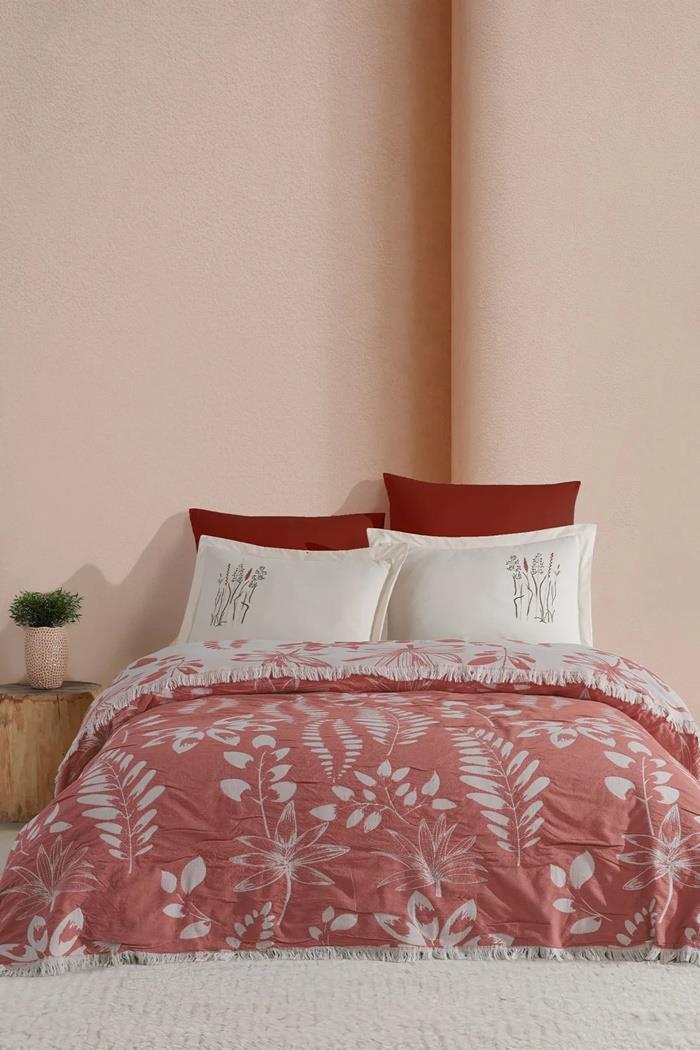Elart Natural Series Leaf Yatak Seti 6 Parça TarçınÇeyiz Seti