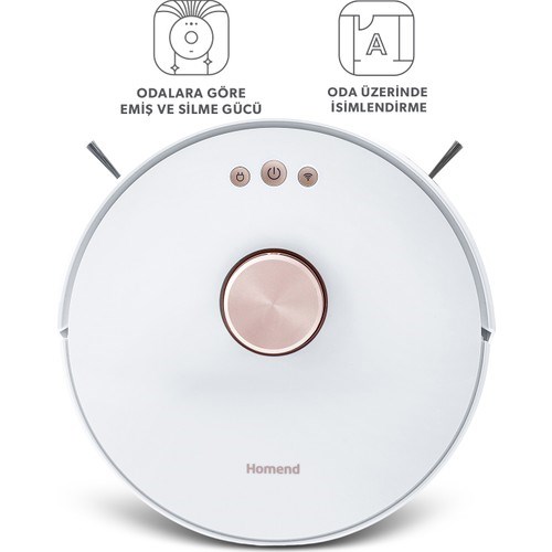 Homend Alex Laser Pro 1283H Moplu ve Haritalamalı Akıllı Robot Süpürge Beyaz