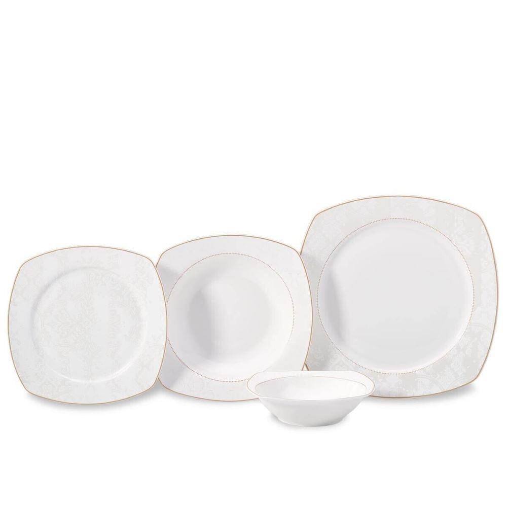 Korkmaz A8133 Mona Collection 60 Parça Kare Yemek Takımı
