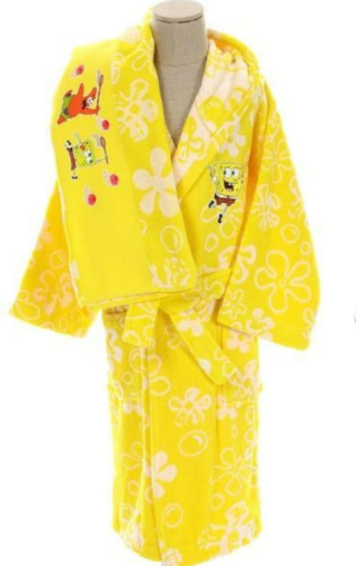 Özdilek Sponge Bob Flowers Bornoz Seti 5-6 Yaş SarıBornoz ve Setleri