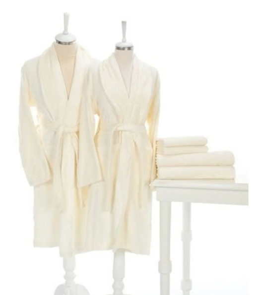 Özdilek Aile Bornoz Seti Carmin (Krem)Bornoz ve Setleri