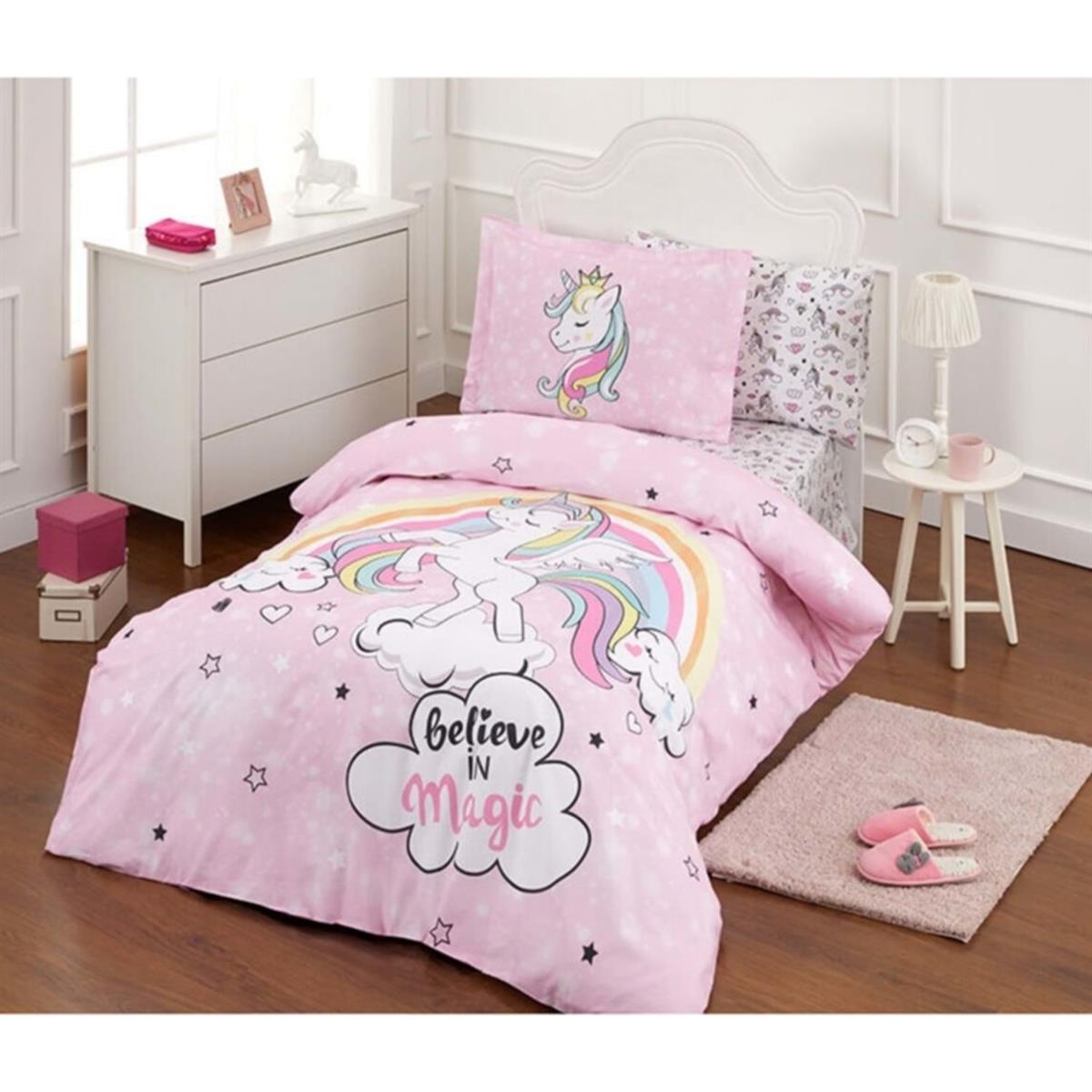Özdilek Pike Takımı Rf Tek Kişilik Pembe Unicorn PTek Kişilik Pike Takımı