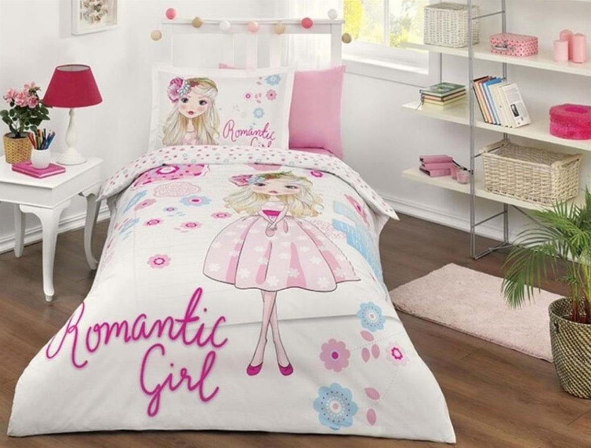 Özdilek Pike Takımı Rf Tek Kişilik  Pembe Romantic Girl PTek Kişilik Pike Takımı