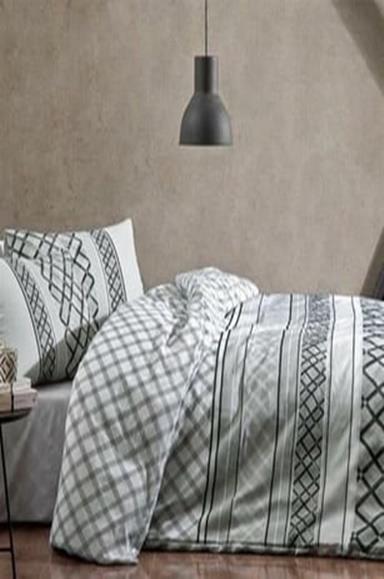 Modaletto Plaid Nero Vision Nevresim Takımı Çift Kişilik GriÇift Kişilik Nevresim Takımları