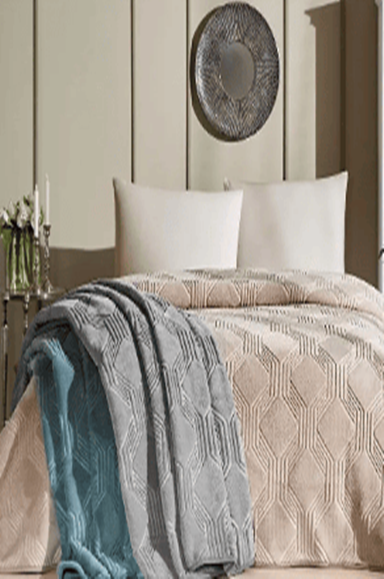 Özdi̇lek Art Deco Light Brown Trendy Battani̇yeBattaniye