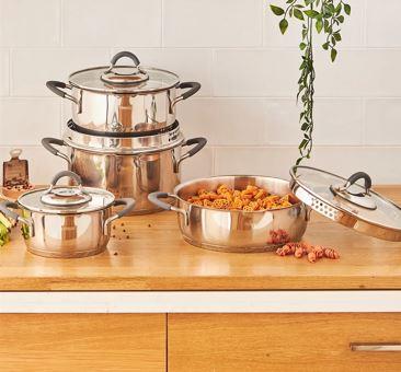 Emsan Unique 8 Parça Çelik Tencere SetiTencere Setleri