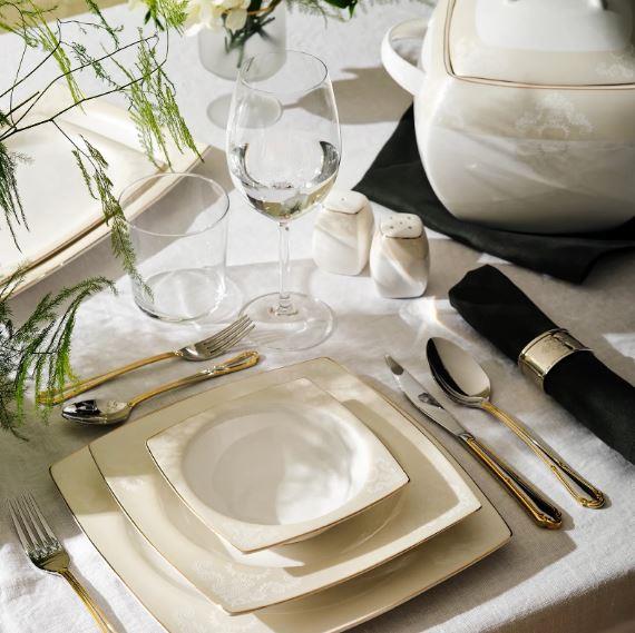 Emsan Sedef Fine Bone Kare Yemek Takımı 60 ParçaYemek Takımları