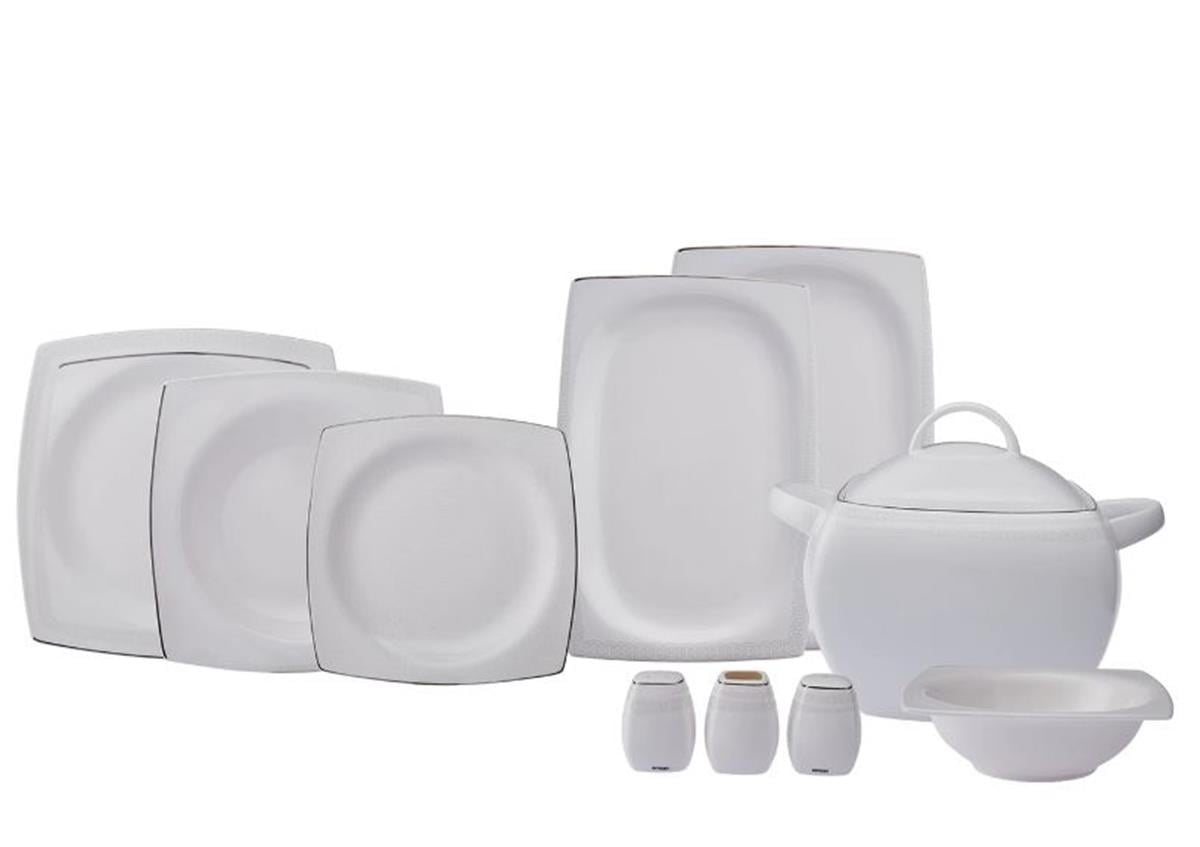 Emsan Fine Bone Zencerek Yemek Takımı 60 Parça Kare