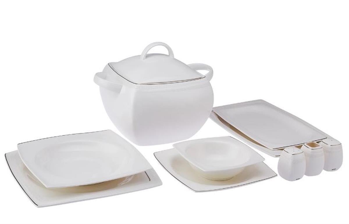 Emsan Fine Bone Zencerek Yemek Takımı 60 Parça Kare