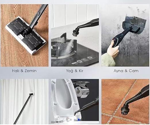 Pirantech CB-107C 2000 W Siyah Buharlı Temizleyici