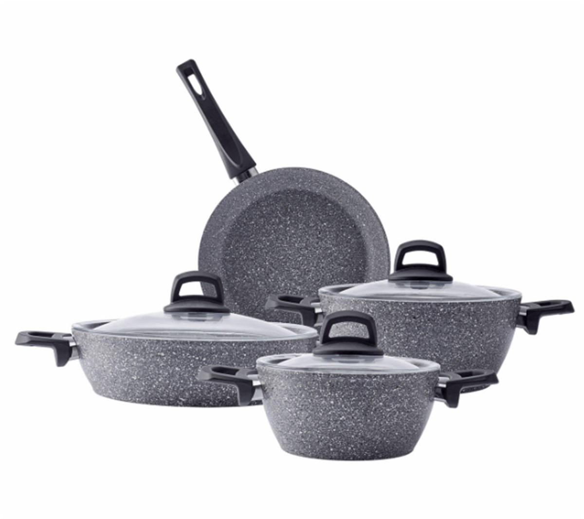 Emsan Oniks 7 Parça Granit Tencere SetiTencere Setleri