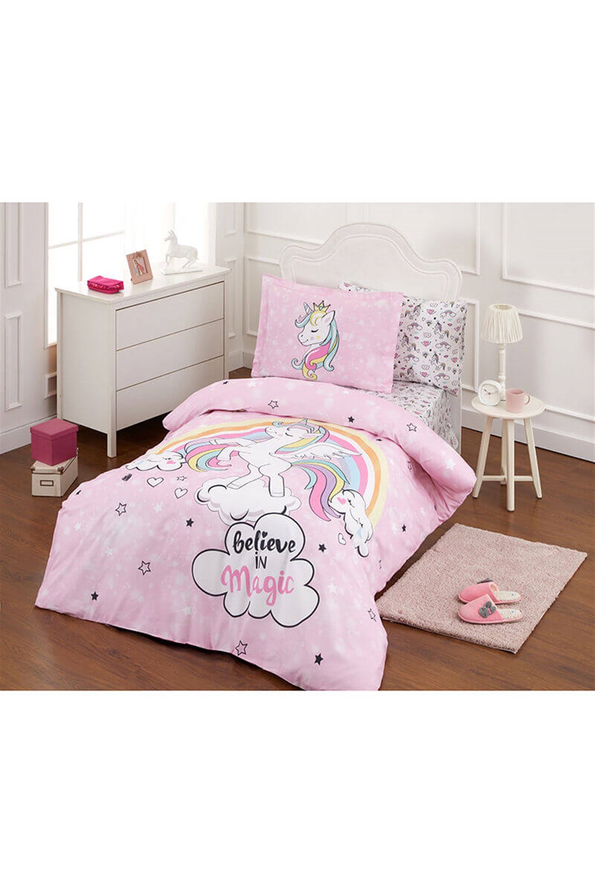 Özdilek Unicorn Tek Kişilik Nevresim Takımı PembeTek Kişilik Nevresim Takımları