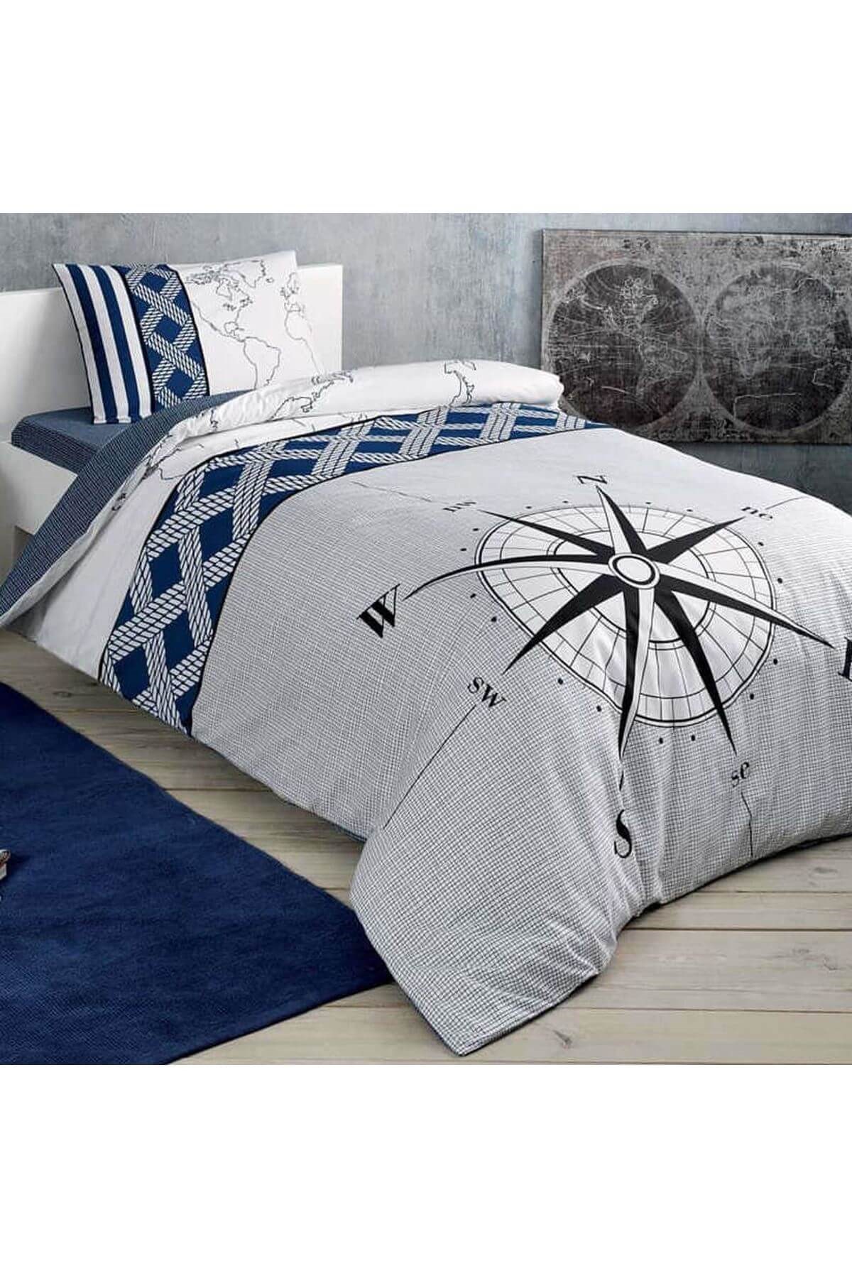 Taç Tek Kişilik Ranforce Nevresim Takımı Navi LacivertTek Kişilik Nevresim Takımları