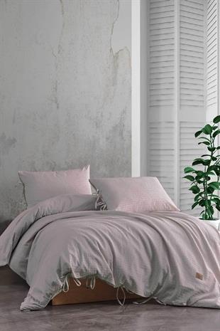 Elart Fitted Nevresim takımı çift kişilik ranfors Cool Ekru