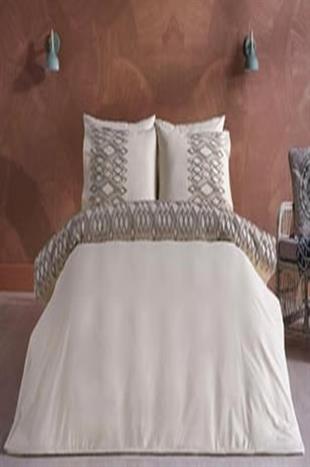 Doqu Home Capitol Nakışlı Nevresim Takımı Çift Kişilik Krem