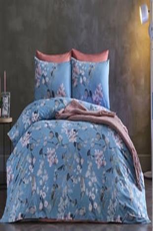 Doqu Home Festival Bella Nevresim Takımı Tek Kişilik Mavi
