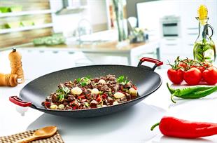 Oms 3228 Grani̇t Sac Kavurma Tavası Cam Kapaklı