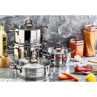 Oms 1097 8 Parça Si̇li̇ndi̇r Seti̇ Ezme Çeli̇k Kulp