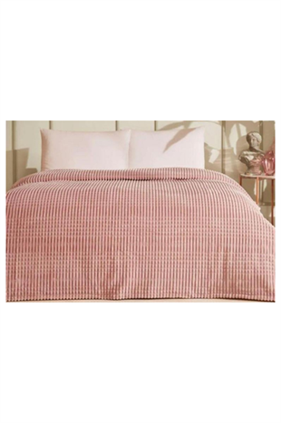 Modaletto Line Piramit Battaniye Çift Kişilik Pudra