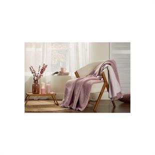 Özdilek Colourist Ponponlu Wild Battaniye Çift Kişilik Lila