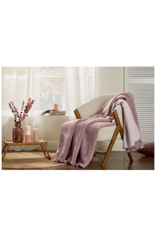 Özdilek Colourist Ponponlu Wild Battaniye Çift Kişilik Lila