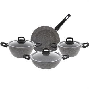 Emsan Nero Grey 7 Parça Granit Tencere Seti