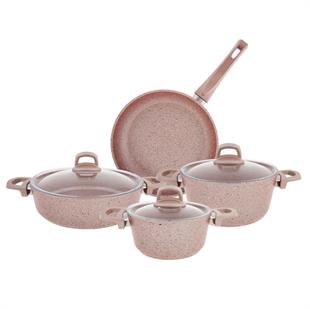 Emsan Premium-S Pro Gold Pink 7 Parça Granit Tencere Seti