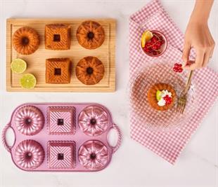 Emsan Griss One Six 6lı Döküm Kek Kalıbı Pink