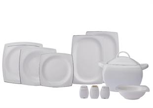 Emsan Fine Bone Zencerek Yemek Takımı 60 Parça Kare