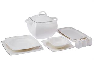 Emsan Fine Bone Zencerek Yemek Takımı 60 Parça Kare