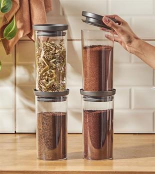 Emsan Arya 4Lü Saklama Kabi Büyük Gri