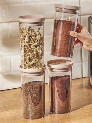 Emsan Arya 4lü Saklama Kabı Büyük Bej