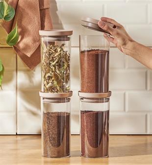 Emsan Arya 4lü Saklama Kabı Büyük Bej