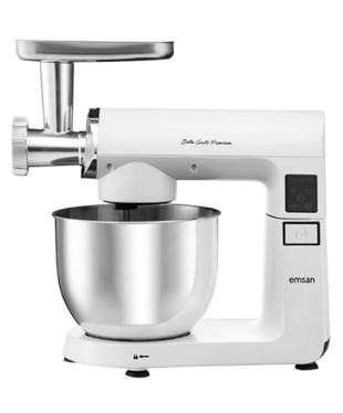 Emsan Bella Gusto Premium Döküm Dijital Stand Mikser Mutfak Şefi BeyazMutfak Makineleri