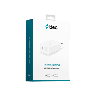 Ttec 2SCS25B Smart Charger Duo USB-C+USB-A