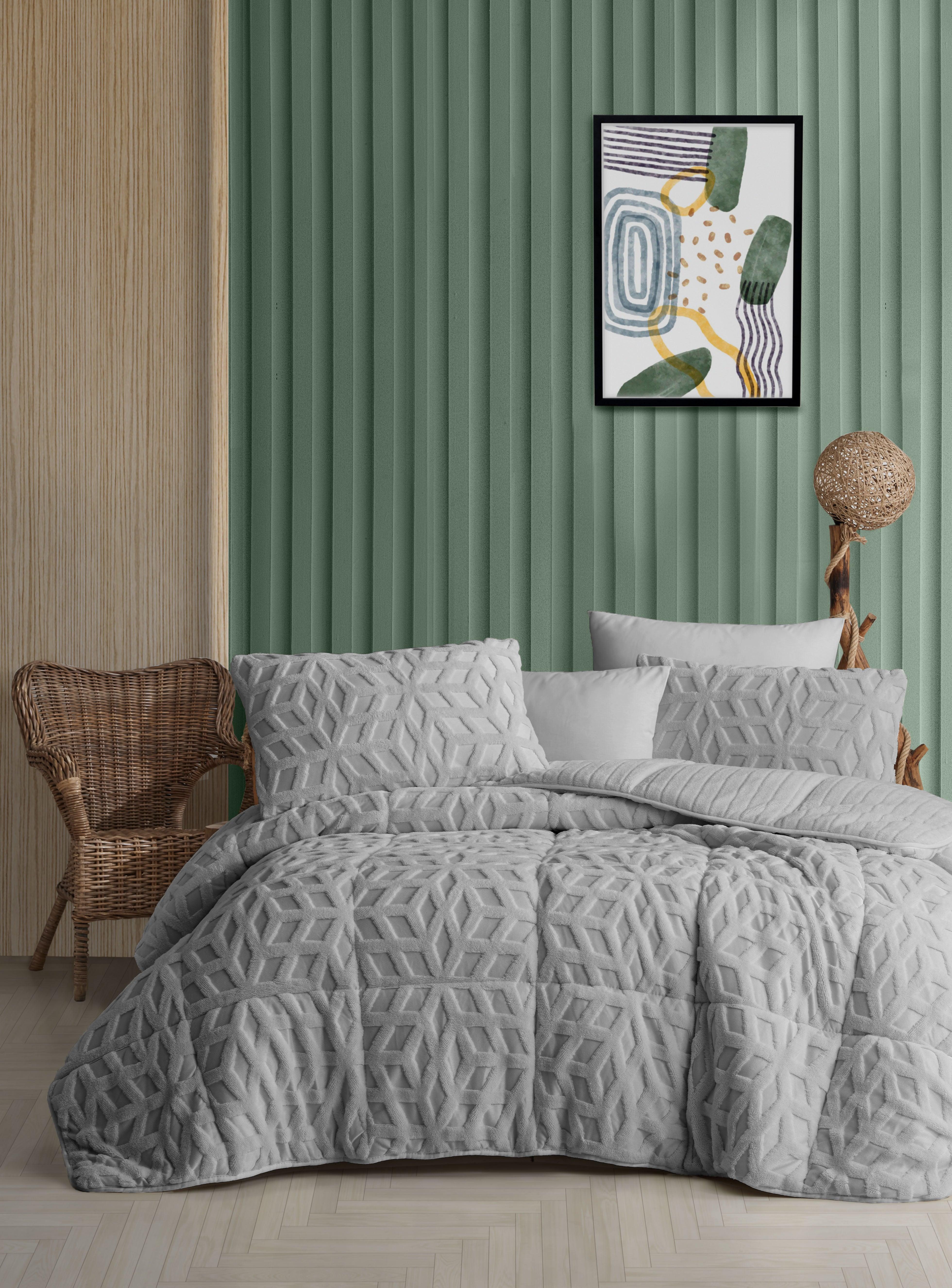Elart Comfort Soft Çi̇ft Ki̇şi̇li̇k Uyku Seti Gri (3 Parça)Çift Kişilik Uyku Seti